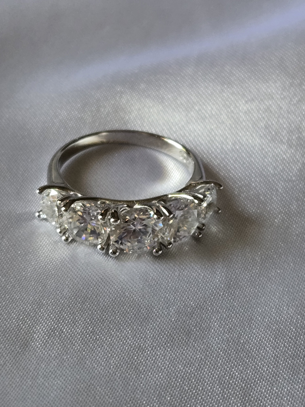 2 Carat Five-Stone Moissanite Ring Set In 925 Sterling Silver - Picture 4 of 6